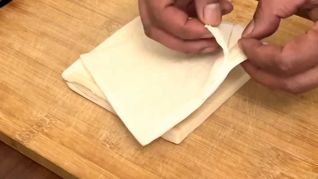 Making rolls step 1 Ambers menus Ambers Fried Lumpiang Shanghai