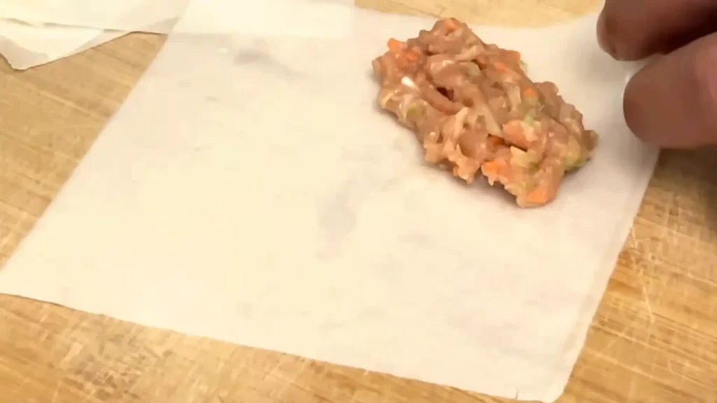 Making rolls step 1 Ambers menus Ambers Fried Lumpiang Shanghai