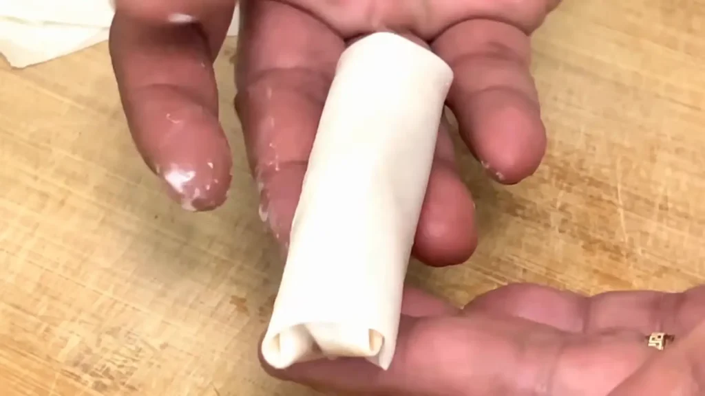 Making rolls step 7 Ambers menus Ambers Fried Lumpiang Shanghai